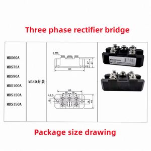 Pont redresseur triphasé MDS60A 75A 90A 100A 120A 150A 1000V 1600V Module de puissance MDS100A - Product Image 4
