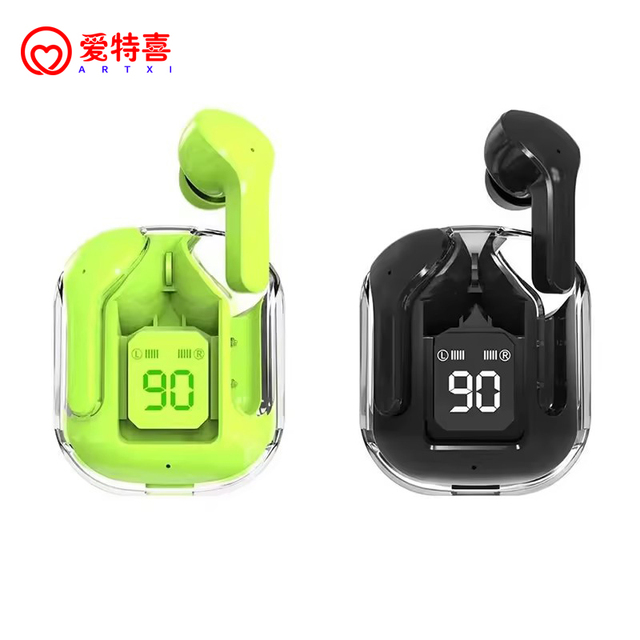 Air31 Wireless BT5.3 Earbuds JL Chipset HiFi Stereo Sport LED Digital Display Transparent Case IPX5 Waterproof Touch Control