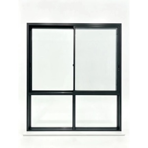 Ventana Abatible Moderna de Aleación de Aluminio Serie 100, Precio de Fábrica, Rotura de Puente Térmico, Doble Acristalamiento, Marco Negro Resistente al Viento, Ventana Personalizada - Product Image 1
