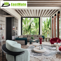 Ensemble table et chaises de salle à manger carrées modernes en bois massif 4 places, durables, pour restaurant d'hôtel cinq étoiles, usage commercial et salles de banquet