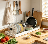 Support mural en acier inoxydable pour couvercles de casseroles et poêles, organisateur de couvercles, support de rangement pour assiettes de cuisine, simple ou multiple