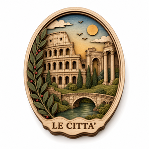 Aimant Florence 3 pouces |   Panneau en contreplaqué peuplier découpé au laser 3D Coucher de soleil cathédrale |   L'histoire et l'art |   Vente en gros OEM CPSC Décoration intérieure Cadeaux - Product Image 4