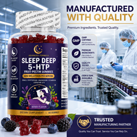 Gummies OEM à marque privée 5-HTP pour le sommeil, 6mg de mélatonine, GABA, magnésium, B6, soutien relaxant nocturne, 60 unités