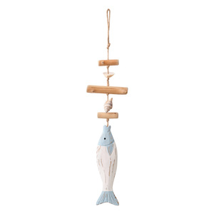 Decorazione a filo con pesci in stile antico Hailan, in <span class=keywords><strong>legno</strong></span> massello mediterraneo intagliato, pendente <span class=keywords><strong>per</strong></span> la casa - Product Image 1