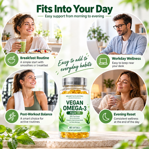 Cápsulas Blandas de Aceite de Algas Omega-3 Veganas Personalizables con DHA y EPA para el Apoyo de la Salud del Cerebro y el Corazón, 60 Unidades - Product Image 3