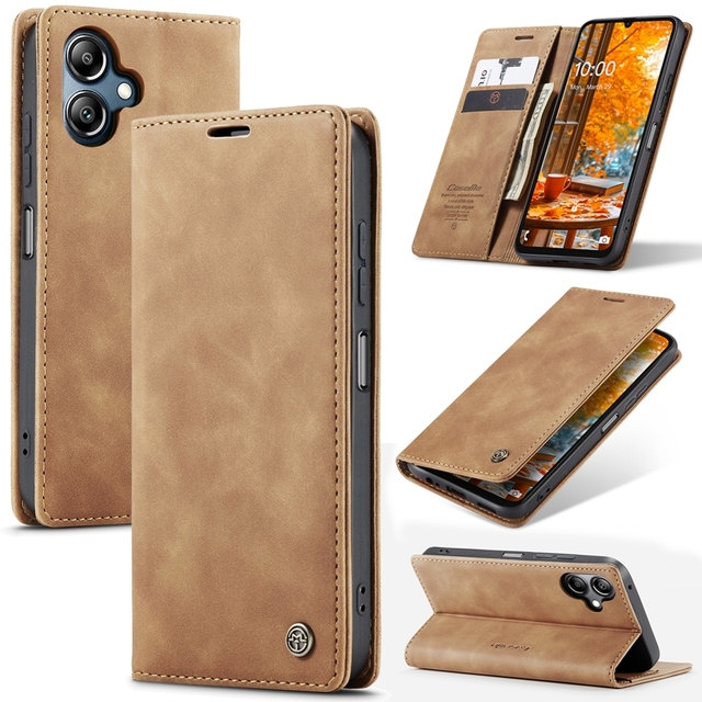 Caseme 013 Flip PU Leather Wallet Cover with Magnetic Mobile Phone Case for Samsung Galaxy A06 A16 S25 Ultra S24 FE