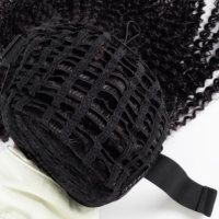 Perruque en cheveux humains texturés bouclés crépus, demi-perruque avec cordon de serrage, fabrication usine, OEM ODM disponible