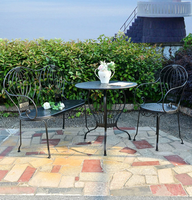 Ensemble table et chaises pliantes en fer vintage, robustes, montage facile, design antique, pour salon ou extérieur