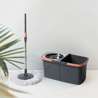 Ensemble serpillière microfibre rotative 360° avec seau auto-essoreur, outil de nettoyage mains libres pour sols humides et secs, idéal pour la maison