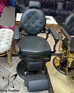 Mobilier de salon de coiffure Chaise de coiffure en cuir inclinable Chaise de barbier professionnelle pour hommes - Product Image 2