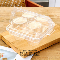 Emballage en plastique transparent pour emporter, 1/2/4/6 gobelets, qualité alimentaire, personnalisable, boîte à cupcakes pour muffins, desserts