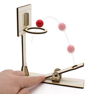 Wooden Basketball Launcher Desk Toy Educational Science <b>Kit</b> For Kids Age 4 6Y <b>DIY</b> Assembly Model - Product Image 2