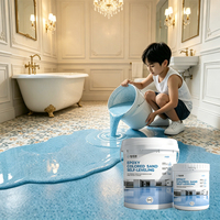 Peinture de sol époxy auto-nivelante 100% solide personnalisée avec effet marbre, revêtement de sol époxy coloré au sable