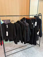 Ensemble 2 pièces unisexe streetwear personnalisé en velours de coton épais, coupe ample, manches longues, respirant, pour l'hiver, pull