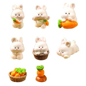 Figurines de lapins en résine artistique pour la maison et le jardin, décoration animale charmante pour projets de bricolage, jardins féériques - Product Image 6