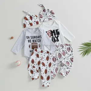 Toddler Boy Clothes Wholesale Baby Outfits High Quality Letter Short Sleeve Rugby Print Pants Kids New Fashion Set Suit 2023