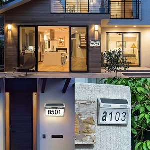 Lumière d'adresse solaire extérieure IP65 en acier inoxydable à LED, température de couleur réglable, résistante à l'eau, panneau mural pour numéro de maison - Product Image 3