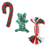 Ensemble de jouets de corde pour chien de Noël Le cadeau comprend un nœud, un bonhomme de neige et un jouet de flocon de neige Jouets à mâcher pour chien