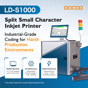 Imprimante jet d'encre à petits caractères DOCOD LD-S1000 à faible entretien, machine d'impression automatique de date CIJ pour codes-barres GS1 et codes QR - Product Image 3