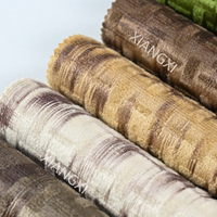 Tissu de canapé en velours tricoté effet craquelé bronzé avec feuille d'or, 100 % polyester, échantillon gratuit, directement de l'usine