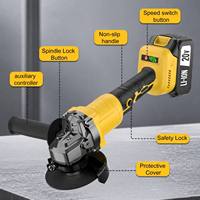 Kit combiné perceuse-visseuse sans fil 20V et meuleuse d'angle sans balais pour le bricolage, le travail du bois et la découpe de métal avec accessoires