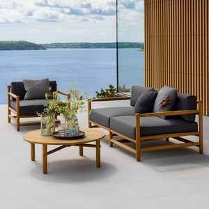 Juego de Sofás de Madera de Teca Sólida de Alta Calidad para Exteriores, Resistente al Agua, para Patio, Terraza, Jardín, Sala de Estar, Hoteles y Villas - Product Image 2
