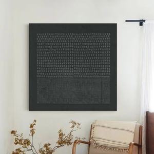 Arte Mural Minimalista Pintado a Mano, Abstracto, Estilo Wabi Sabi, 3D, Decoración de Interiores, Lienzo, Acrílico, Original - Product Image 2