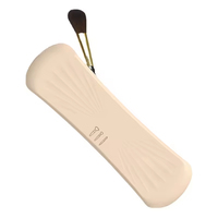 Pochette de voyage en silicone imperméable, portable, de luxe, pour cosmétiques, avec fermeture éclair, étui personnalisé pour pinceaux de maquillage, boîte de rangement pour maquillage