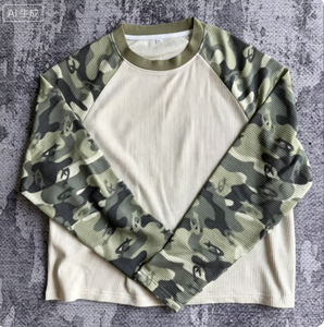 Camisetas TS4130 Personalizadas <span class=keywords><strong>de</strong></span> Alta Calidad para <span class=keywords><strong>Hombre</strong></span>, con Logotipo Impreso por Transferencia <span class=keywords><strong>de</strong></span> Calor, Cuello Redondo Tipo Waffle, Camuflaje, <span class=keywords><strong>Manga</strong></span> <span class=keywords><strong>Larga</strong></span> Raglán - Product Image 1