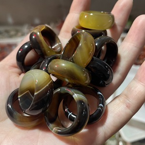9 Soorten Diverse Brede Kleurrijke Agaat Edelsteen Jade Natuursteen Band Ring Mannen Vrouwen - Product Image 6