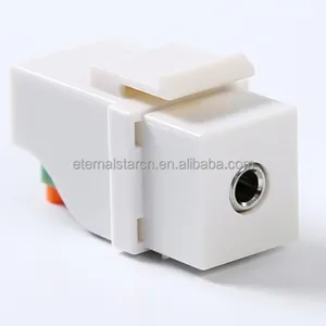 Drop shipping Free Sample Manufactory 3.5mm Stereo Audio Female Keystone Stereo Wall Jacks in-line Modular