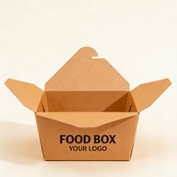 Boîte en papier kraft pour aliments en gros, boîte à poulet frit, boîte à ailes de poulet frites, boîtes en papier pour collations d'enfants