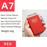 Agenda personnalisé 2027 A7, carnet de notes en cuir PU, couverture rigide, logo en feuille d'or, cadeau d'affaires personnalisé, journal