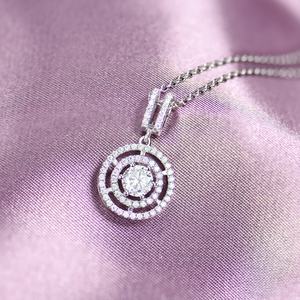 Beautiful Necklace Contained Multiple Round Intersection Melees Inlaid Moissanite Main Stone for Wedding <b>Engagement</b> - Product Image 6