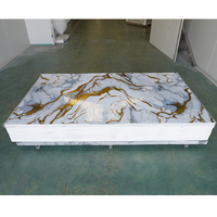 Panneau mural moderne en PVC imperméable imitation marbre, revêtement UV, plaque en plastique imitation marbre pour la décoration murale
