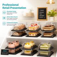 Boîte en plastique PET transparente de qualité alimentaire pour conteneur rectangulaire jetable pour boulangerie avec couvercle en dôme et taille personnalisée