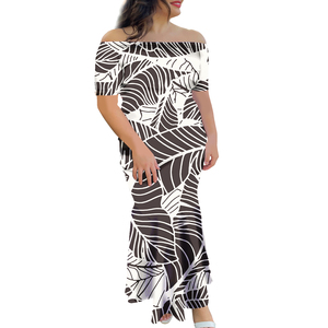 Robe en queue de poisson près du corps décontractée de sortie d'usine vêtements personnalisés robe sirène de mariage hawaïenne de luxe à épaules dénudées pour femmes - Product Image 6