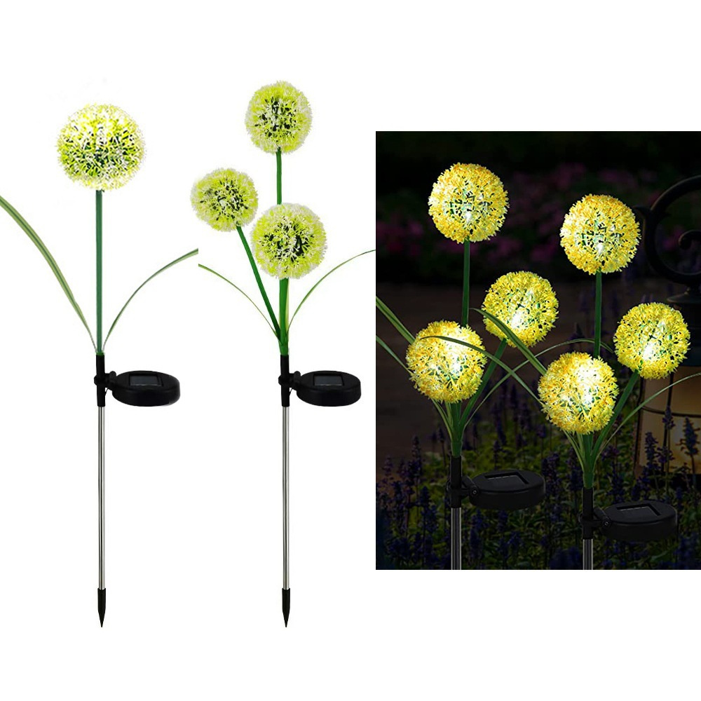 Outdoor Waterproof LED Decorative Light Lamp Solar Dandelion Flower Light for Backyard & Exterior Garden Patio Decoration