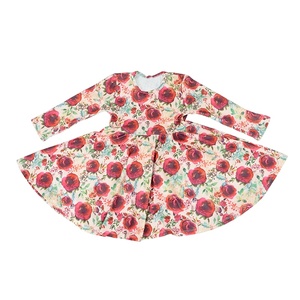 Vestito a spirale della nuova ragazza <span class=keywords><strong>di</strong></span> moda vestito da bambino boutique a maniche lunghe stampato mucca - Product Image 2