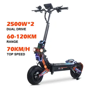 MX-9 European US Warehouse 5000W 6000W Powerful Fat Tire Folding Off Road Dual Motor E Electric Scooters With Seat Adult