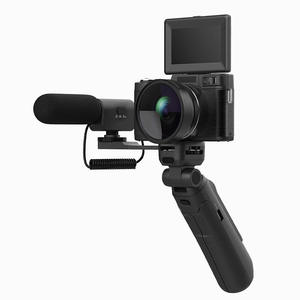 กล้องวิดีโอดิจิทัลสีดำ 4K 48MP CMOS พร้อมขาตั้งกล้องแบบถอดได้ ที่จับมือถือ หน้าจอพลิกได้ ซูมออปติคอล 10 เท่า กล้องสำหรับผู้สร้างเนื้อหา - Product Image 5