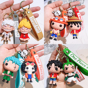 Porte-clés Anime en PVC souple, personnage de dessin animé <span class=keywords><strong>Luffy</strong></span> Nika, porte-clés en caoutchouc 3D - Product Image 2