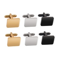 Nouveaux Boutons de Manchette Rectangulaires en Acier Inoxydable Poli Miroir Gravables au Laser pour Chemise et Costume Homme – Idéal pour l'Export