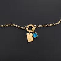 EManco - Collares de Acero Inoxidable Minimalistas de Lujo con Colgante de Circonita Cúbica con Nombre Personalizado para Mujer, Alfabeto Completo, Dropshipping