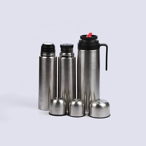 Termo para Yerba Mate, Botella Térmica de Acero Inoxidable, Boca Ancha, 1000 ml, Plateado - Product Image 1