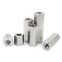 Écrous de raccordement hexagonaux en acier au carbone zingué M3 DIN 6334 pour tiges et tuyaux longs