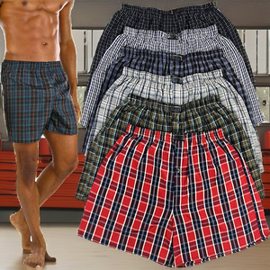 Promotion Boxer Homme Taille Mi-Haute 100% Coton Respirant à Carreaux et Rayures Ceinture Élastique Logo Tissé Lavable en Machine - Product Image 2