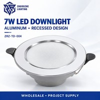 Spot encastré LED rond en aluminium pour plafond, AC 220-240V, diffuseur givré, clips à ressort pour commerces, bureaux, couloirs
