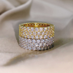 Hot Sale Hip Hop Iced Out <b>Wedding</b> <b>Rings</b> Silver 18K Gold Plated <b>Cubic</b> <b>Zirconia</b> <b>Rings</b> Women - Product Image 4