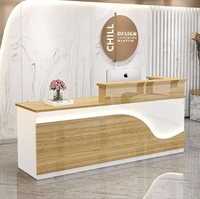 Simple moderne société réception Salon de beauté réception magasin de vêtements caissier barre d'angle lumière lumineuse avec comptoir